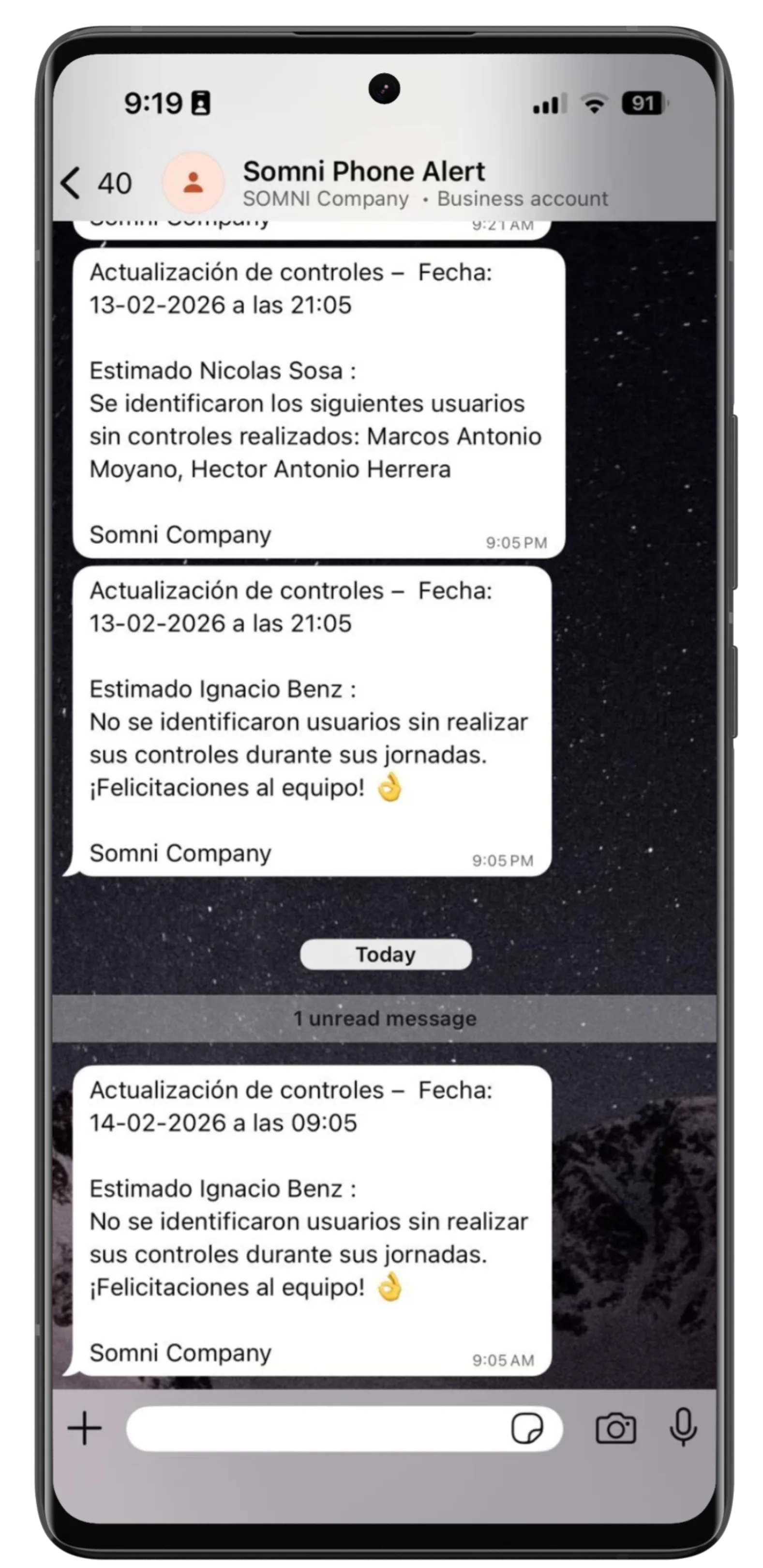 Alerta SOMNI sin controles